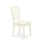 5Pc Dining Set, Round Dinette Table, Four Vertical Slatted Linen Seat Chairs, Linen White Finish