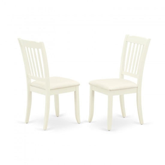 5Pc Dining Set 4 Upholstered Chairs, Butterfly Leaf Wood Table, Linen White