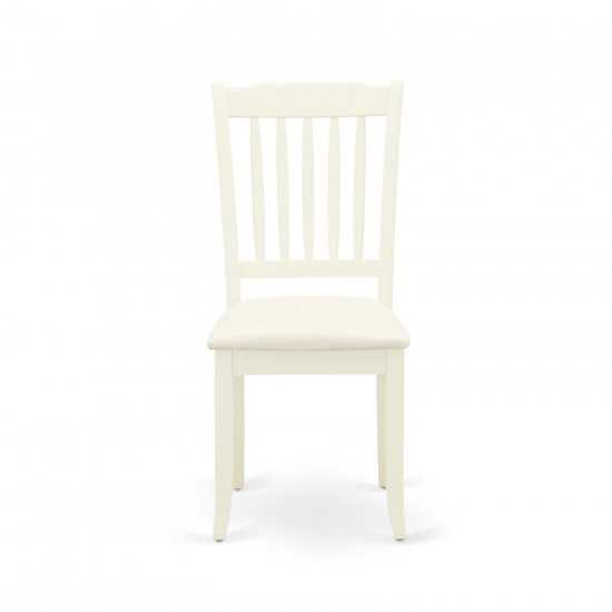 5Pc Dining Set 4 Upholstered Chairs, Butterfly Leaf Wood Table, Linen White