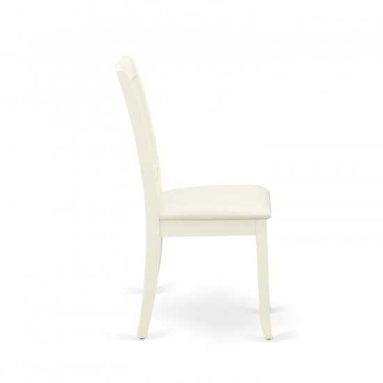5Pc Dining Set 4 Upholstered Chairs, Butterfly Leaf Wood Table, Linen White
