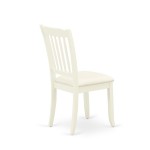 5Pc Dining Set 4 Upholstered Chairs, Butterfly Leaf Wood Table, Linen White