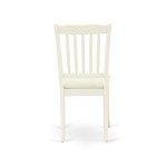 3Pc Dinette Set, Square Kitchen Table, Two Vertical Slatted Linen Seat Dining Chairs, Linen White Finish