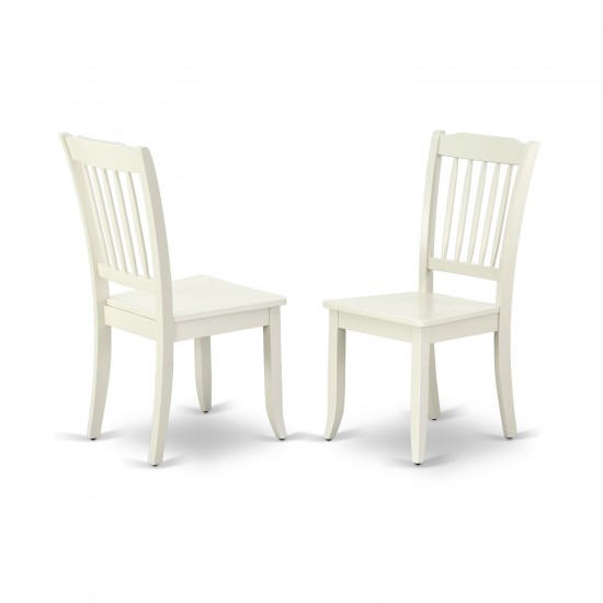 Dining Set 3 Pcs- 2 Dining Chairs, Table, Linen White Solid Wood Structure