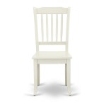 Dining Set 3 Pcs- 2 Dining Chairs, Table, Linen White Solid Wood Structure