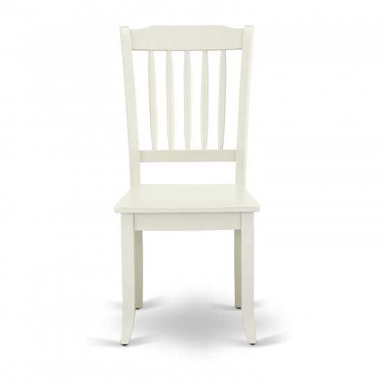 Dining Set 3 Pcs- 2 Dining Chairs, Table, Linen White Solid Wood Structure