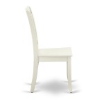 Dining Set 3 Pcs- 2 Dining Chairs, Table, Linen White Solid Wood Structure