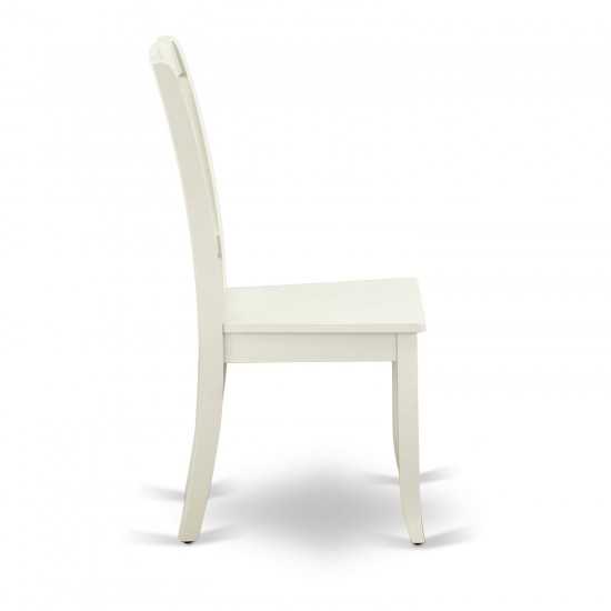 Dining Set 3 Pcs- 2 Dining Chairs, Table, Linen White Solid Wood Structure