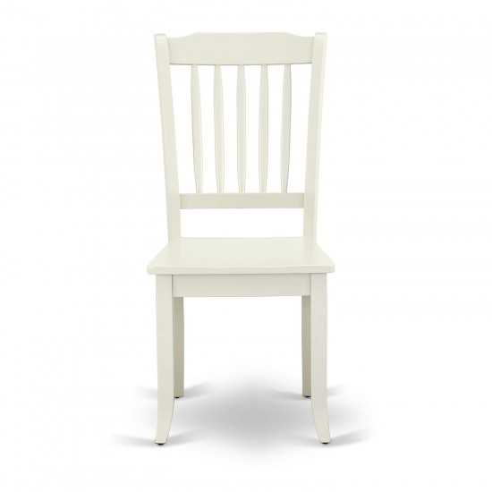 Shda5-Lwh-W 5Pc Round 42 Inch Table And 4 Vertical Slatted Chairs