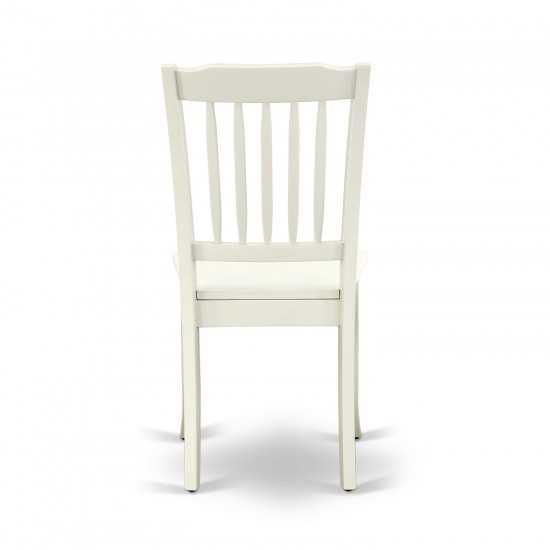 Shda5-Lwh-W 5Pc Round 42 Inch Table And 4 Vertical Slatted Chairs