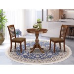 3-Pc Kitchen Table Set 2 Wooden Dining Chairs, 1 Dining Room Table (Mahogany)