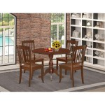 5 Pc Dining Set, 1 Drop Leaves Dining Table, 4 Mahogany Chair, Mahogany Finish