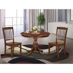 3 Pc Kitchen Set Mahogany Dining Table, 2 Mahogany Wooden Chairs, Slatted Back Mahogany Finish