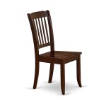 5 Pc Set, Mahogany Small Dining Table, 4 Mahogany Kitchen & Dining Chairs, Slatted Back, Mahogany Finish