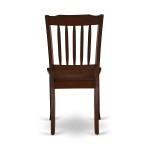 Hlda5-Mah-W 5Pc Round 42 Inch Table And 4 Vertical Slatted Chairs