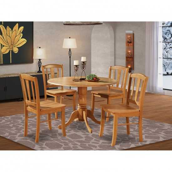 5 Pc Small Kitchen Table And Chairs Set-Round Table And 4 Dinette Chairs Chairs