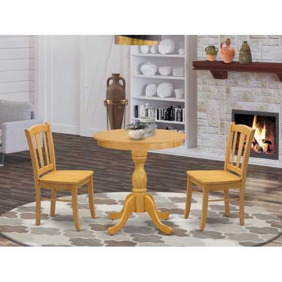 3-Pc Dining Room Table Set 2 Kitchen Dining Chairs And 1 Kitchen Table (Oak)