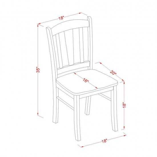 Dining Set 3 Pcs- 2 Chairs, Gorgeous Table, Oak Finish Chair Seat, Top, Oak Finish Frame.