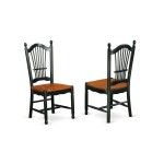 3 Pc Dublin Kitchen Set-Dining Table, 2 Wood Seat Kitchen Chairs, Black & Cherry