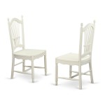 5 Pc Set With A Round Dinette Table And 4 Wood Dinette Chairs In Linen White