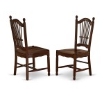 3-Pc Dining Set 2 Wooden Dining Room Chairs, 1 Kitchen Dining Table (Mahogany)