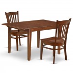 3Pc Rectangle 42/54" Table, 12 In Butterfly Leaf, Pair Of Wood Seat Kitchen Chairs