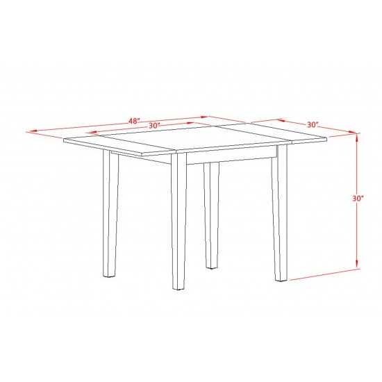 3Pc Dinette Set, Dining Table, 2 Dining Chair, Solid Wood Seat, Slat Back, Mahogany