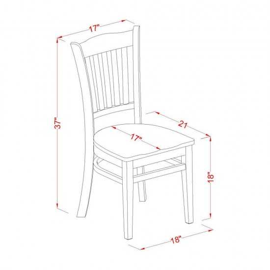 3Pc Rectangle 42/53.5" Dining Table, 12 In Self Storing Butterfly Leaf, 2 Wood Seat Chairs