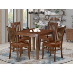 5Pc Square 36" Dining Room Table And 4 Wood Seat Kitchen Chairs