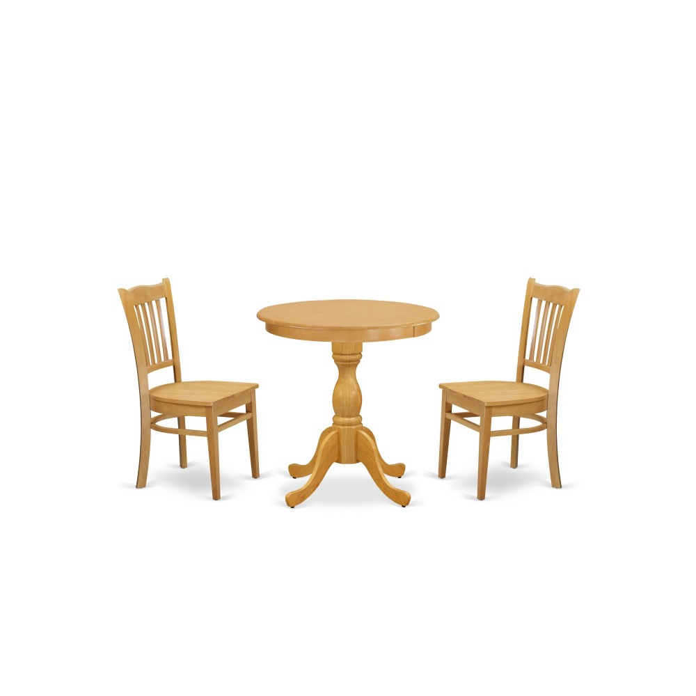 3-Pc Dining Table Set 2 Kitchen Dining Chairs And 1 Wooden Dining Table (Oak) 3-Pc Dining Table Set 2 Kitchen Dining Chairs And 1 Wooden Dining Table (Oak)
