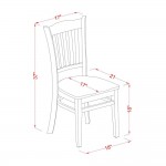 3-Pc Dining Table Set 2 Kitchen Dining Chairs And 1 Wooden Dining Table (Oak)