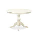 3 Pc Set, Linen White Round Dining Table, 2 Linen White Kitchen Chairs, Slatted Back, Linen White Finish