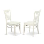 3 Pc Set, Linen White Round Dining Table, 2 Linen White Kitchen Chairs, Slatted Back, Linen White Finish