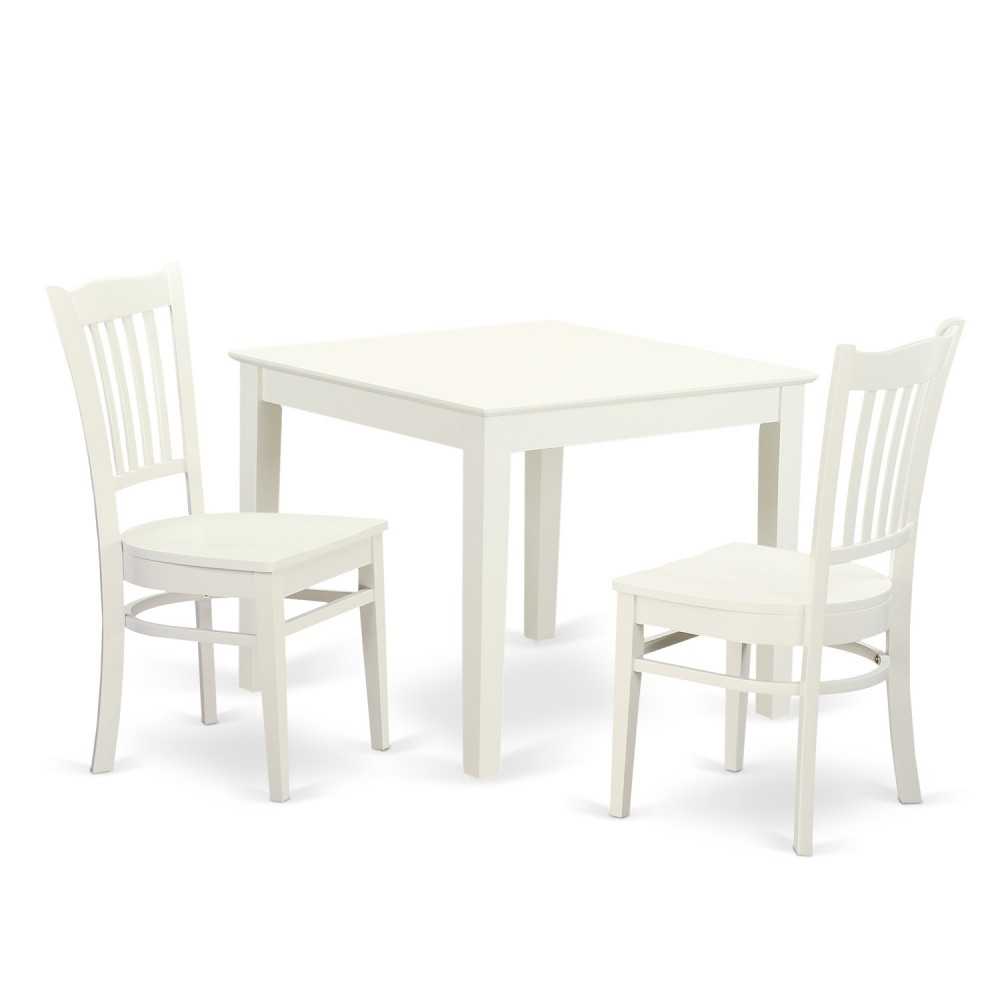 3 Pcbreakfast Nook Table And 2 Wood Dining Room Chair In Linen White