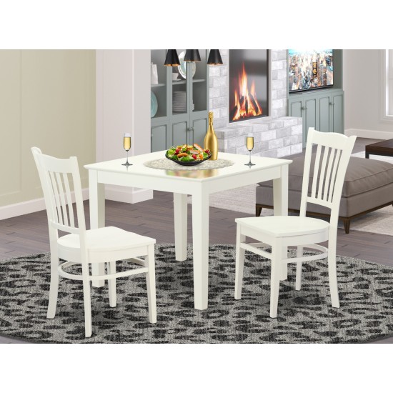 3 Pcbreakfast Nook Table And 2 Wood Dining Room Chair In Linen White