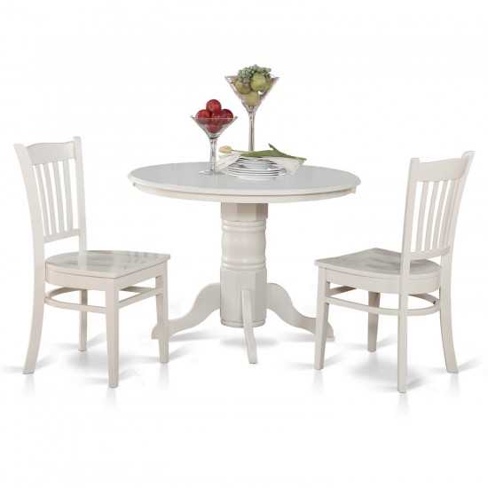 3 Pc Kitchen Nook Dining Set-Round Table And 2 Dinette Chairs