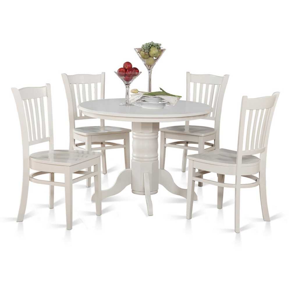 5 Pc Small Kitchen Table And Chairs Set-Round Table And 4 Kitchen Chairs