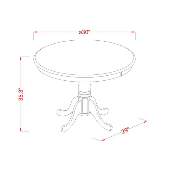 3 Pc Dining Counter Height Set - High Top Table And 2 Dinette Chairs