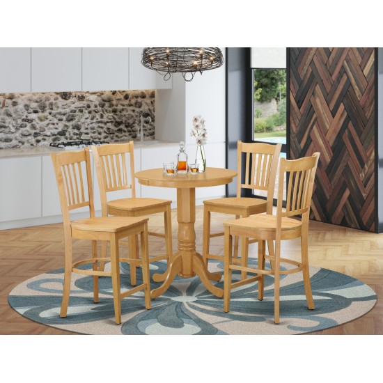 5 Pcpub Table Set - Small Kitchen Table And 4 Counter Height Dining Chair