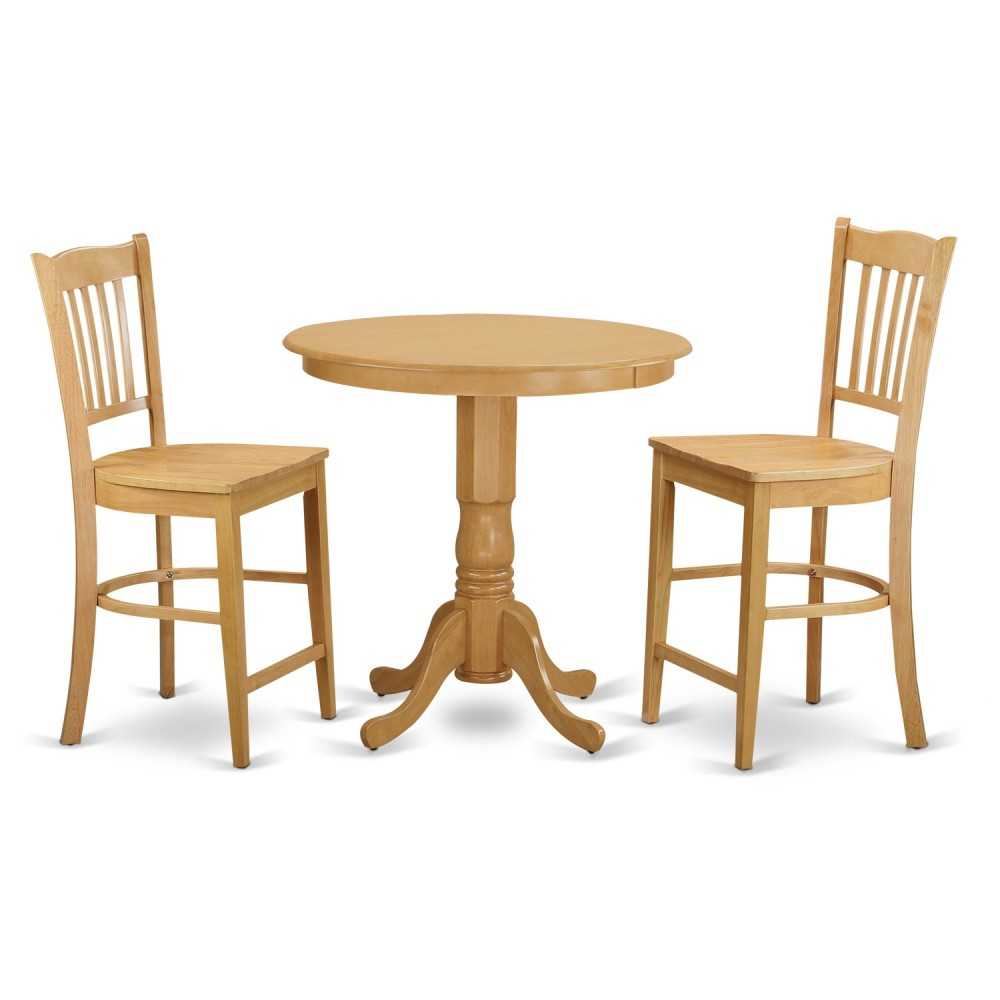 3 Pc Counter Height Dining Room Set - High Top Table And 2 Bar Stools 3 Pc Counter Height Dining Room Set - High Top Table And 2 Bar Stools