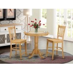 3 Pc Counter Height Dining Room Set - High Top Table And 2 Bar Stools