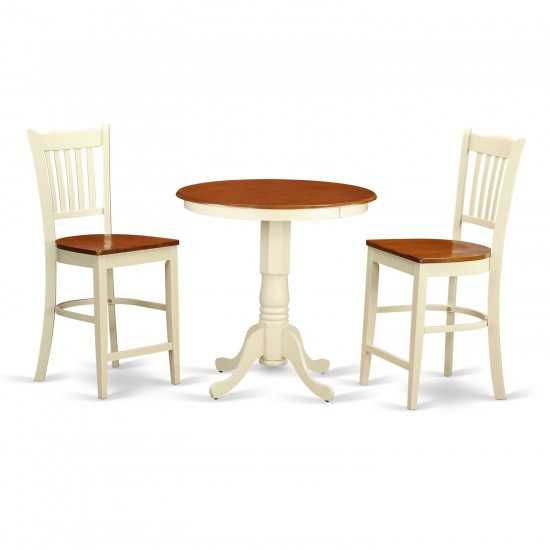 3 Pc Counter Height Dining Room Set - High Top Table And 2 Dining Chair