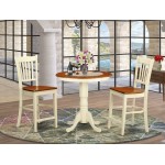 3 Pc Counter Height Dining Room Set - High Top Table And 2 Dining Chair