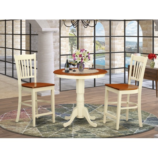 3 Pc Counter Height Dining Room Set - High Top Table And 2 Dining Chair