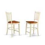 5 Pc Counter Height Table, Chair Set-Pub Table, 4 Bar Stools, Backs, Buttermilk & Cherry