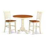 Jagr3-Whi-W 3 Pc Dining Counter Height Set-Pub Table And 2 Dining Chairs