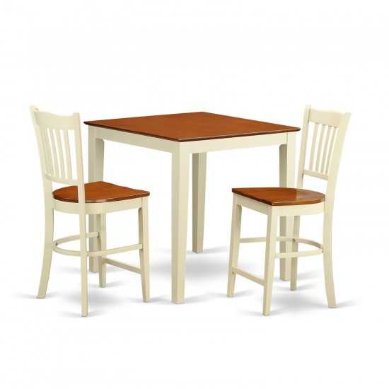 3 Pc Counter Height Set - Dining Table And 2 Bar Stools