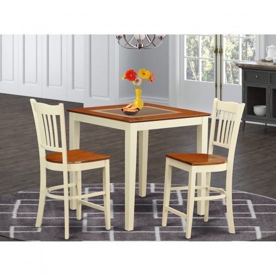 3 Pc Counter Height Set - Dining Table And 2 Bar Stools