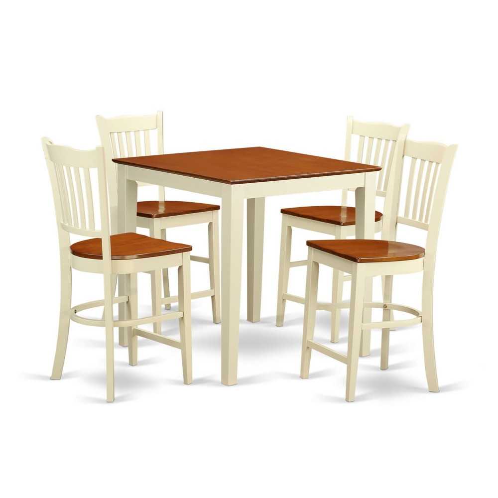 5 Pc Counter Height Table And Chair Set-Pub Table And 4 Counter Height Chairs