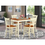 5 Pc Counter Height Dining Set - Counter Height Table And 4 Kitchen Chairs