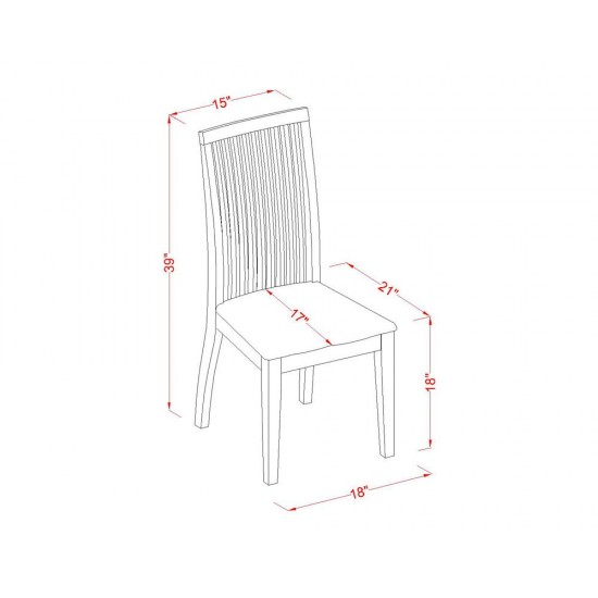 5 Pc Dublin Kitchen Set-Dining Table, 4 Wood Seat Kitchen Chairs, Buttermilk & Cherry